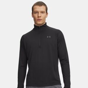 NWOT Under Armour Men's Black Performance Tech Heatgear Quarter Zip Long Sleeve